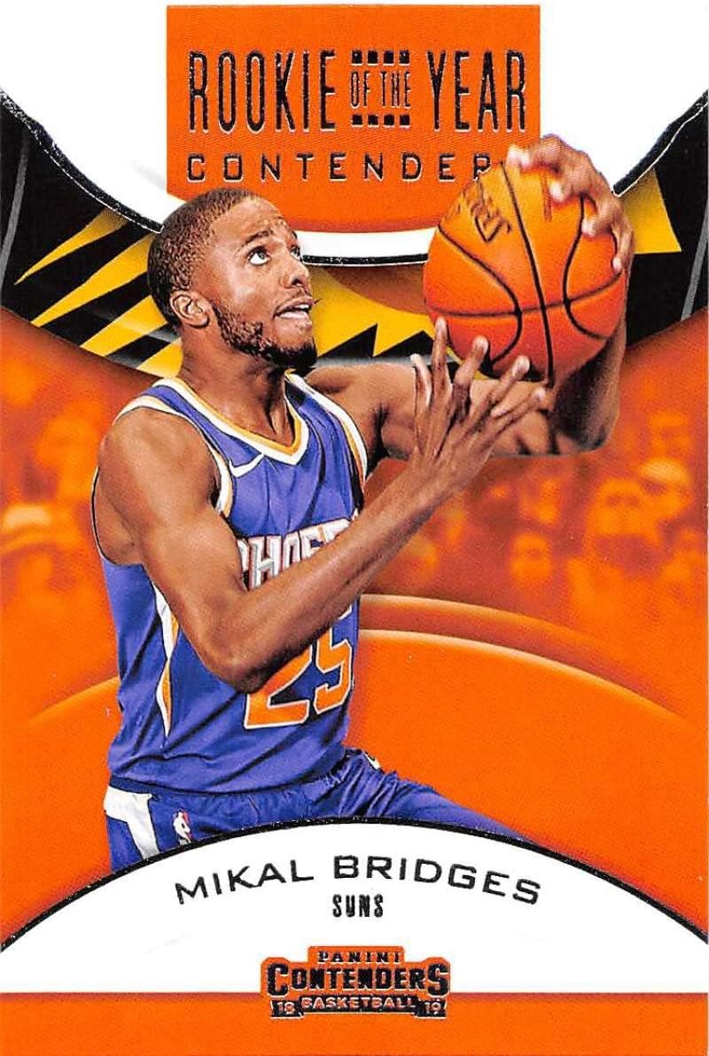 Amazon Com 2018 19 Nba Contenders Rookie Of The Year Contenders Retail 1 Mikal Bridges Phoenix Suns Official Panini Basketball Card Collectibles Fine Art