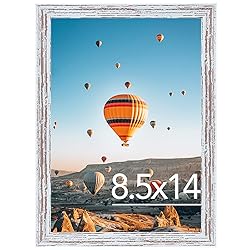 JCJMY 8.5x14 Picture Frame Rustic White for Wall