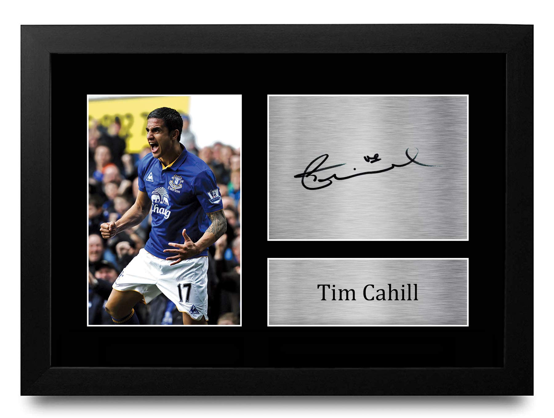 HWC Trading FR A4 Tim Cahill Everton Gifts Printed Signed Autograph Picture for Fans and Supporters - A4 Framed