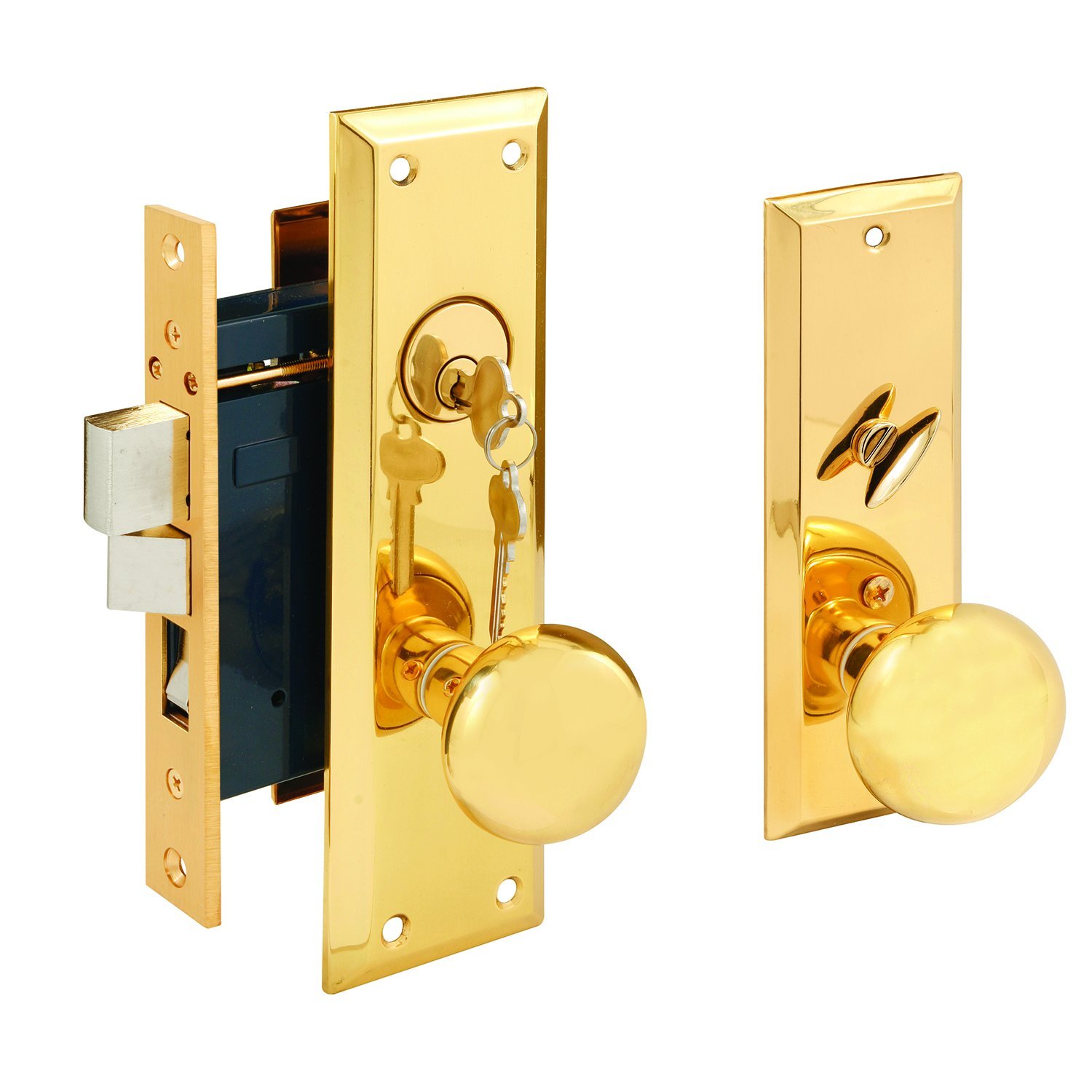 Photo 1 of Segal SE 26010 Mortise Lock Set, Brass Right Hand, 2-1/2 In. Backset, Surface Mounted (Single Pack)