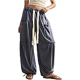 SOLY HUX Women's Baggy Sweatpants Drawstring Waist Jogger Pants with Pocket Casual Wide Leg Pants