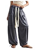 SOLY HUX Women's Baggy Pants Drawstring Waist