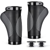 PRUNUS Bike Grips Rubber Ergonomic Antislip Handlebar Grips for MTB Bicycle | Aluminum Double Lock-On Design, Universal Bicycle Handlebar Grips for MTB Mountain Bike,Electric Bike,BMX,Folding Bike etc.