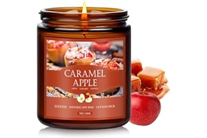 FF FRAGRFLOWING Fall Candle, Caramel Apple Scented Candles for Home, Natural Soy Autumn Candle Aromatherapy Candle, 7 oz Jar Candles Fall Gifts for Women Men
