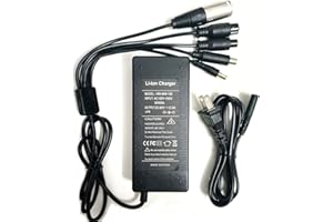HERISKEER 42V 2A/ 1.5A Universal (5 Plugs) Fast Electric Scooter Bike Charger for 36V Lithium Battery Ebike Gotrax Hiboy Hover1 Jetson Segway Ninebot Sisigad Swagtron Xiaomi etc. Replacement Charger