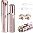 Facial Hair Removal for Women - Painless Facial Hair Remover - Electric Hair Removal Device for Face Lips Peach Fuzz with Light (Rose Gold)