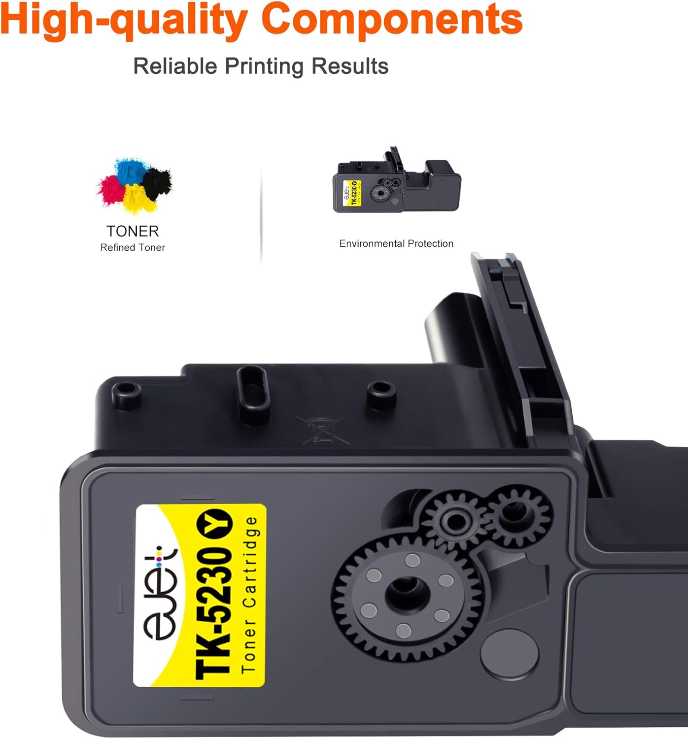 ejet TK-5230K Compatible for Kyocera TK 5230 TK5230 Toner Cartridges for Ecosys M5521CDN M5521CDW P5021CDN P5021CDW(Black Cyan Magenta Yellow - Image 5