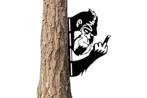Peek-A-Boo Flipping Off Bigfoot Metal Sign, Middle Finger Bigfoot Yard Decorations, Funny Sign Middle Finger 15inch*10inch