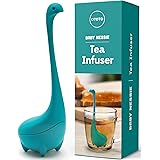 OTOTO Baby Nessie Loose Leaf Tea Infuser (Turquoise) - Dinosaur Tea Infuser Strainer with Steeping Spoon - Long Handle Neck, 