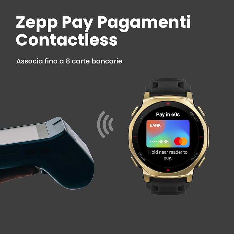 T-Rex 3 Pro Smartwatch Outdoor 44 mm Display AMOLED in zaffiro, torcia integrata, ghiera in titanio, GPS Dual-Band, mappe offline, fino a 17 giorni di autonomia, 10 ATM, 180+ modalità sportive