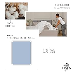 Linen Home 100% Cotton Percale Weave Fitted