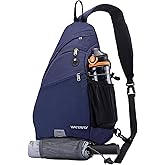 WATERFLY Sling Bag Crossbody Backpack: Over Shoulder Daypack Casual Cross Chest Side Pack (Large, Blue)