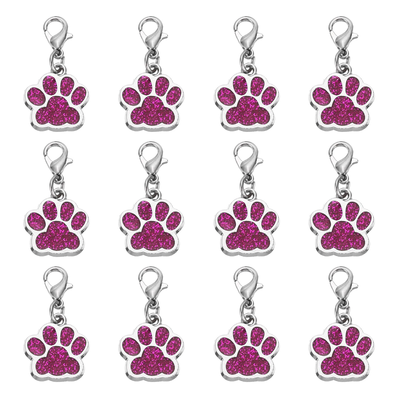 PATIKIL Dog Paw Crochet Stitch Markers, 12 Pack Metal Pendants Charm Knitting Markers Stitch Marker for Sewing Crocheting Jewelry Making, Red โ image 1