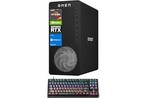 HP OMEN 16L Gaming Desktop, AMD Ryzen 7 8700F (Beats Intel i7-14700F), NVIDIA RTX 5060, 32GB DDR5 RAM, 1TB SSD, W11H, Music Production Workstation, Bundle with Thunderobot KG3089R Gaming KB