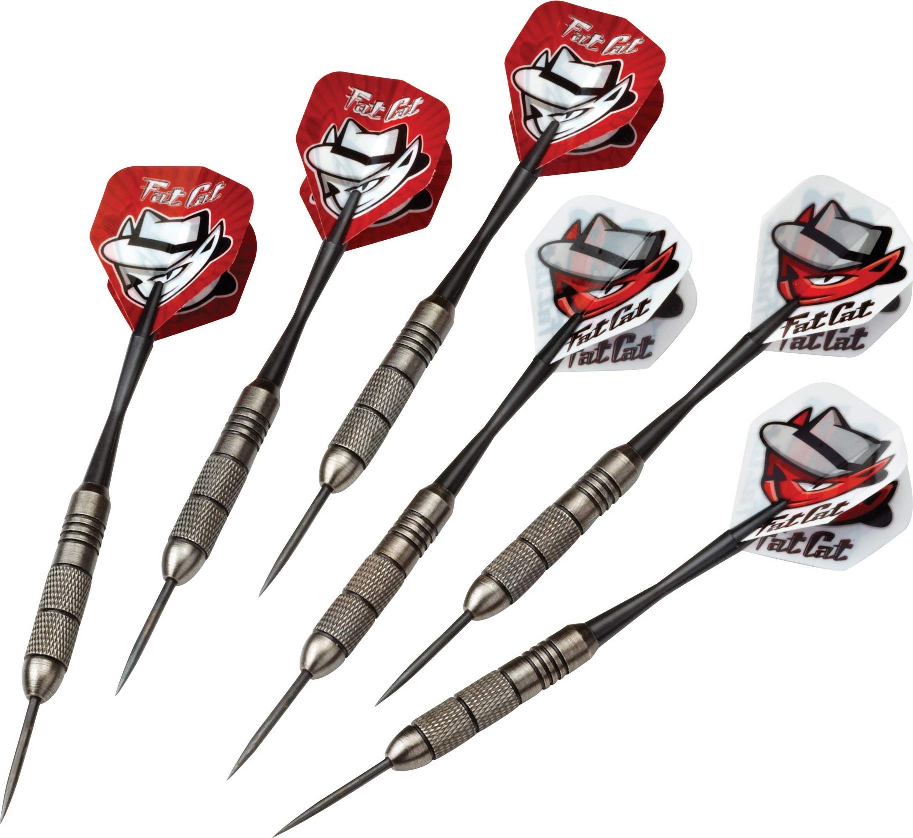 Fat Cat by GLD Products Unisex 26-7110 Twin Pack Steel Tip Darts 19 Grams, Multi-coloured, 19gm UK