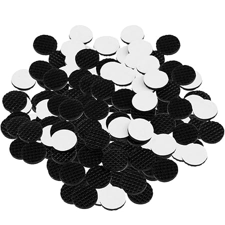 Segolike 100 Pieces Furniture Protector Anti-Skid Self Adhesive Gridding Rubber Pad Black