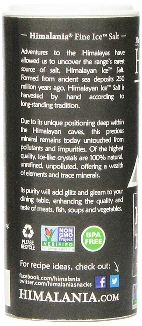 NATIERRA Himalania Himalayan Fine Ice Salt in Glass Jar | Unrefined & Non-GMO | 10 Ounce : Grocery & Gourmet Food