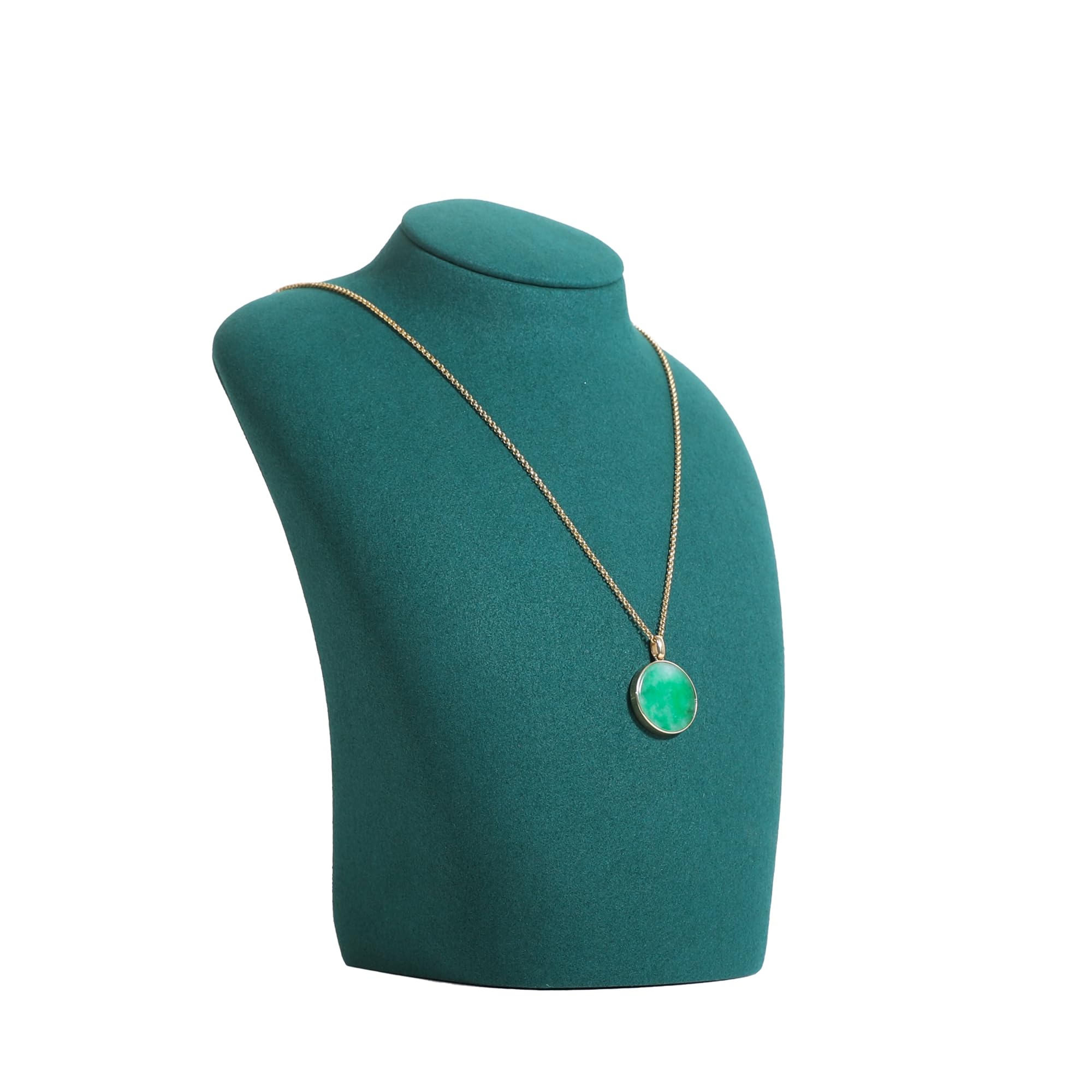 Photo 1 of GemeShou Green necklace hanger jewelry organizer, Velvet jewelry stand necklace holder, jewelry mannequin bust for necklaces, Jewelry boutique store photography props?Green-Medium height 7.87 inch?