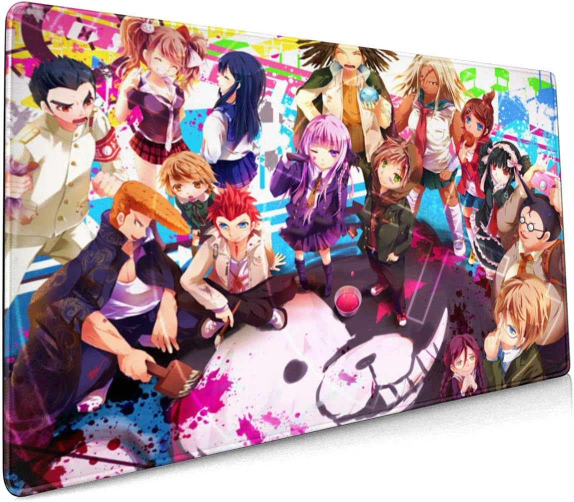 Amazon Com Danganronpa Anime Large Gaming Mouse Pad Custom Designed Stitched Edge Waterproof Non Slip Rubber Bottom Mouse Pad Ideal For Laptops And Computers15 8x35 5 In Office Products