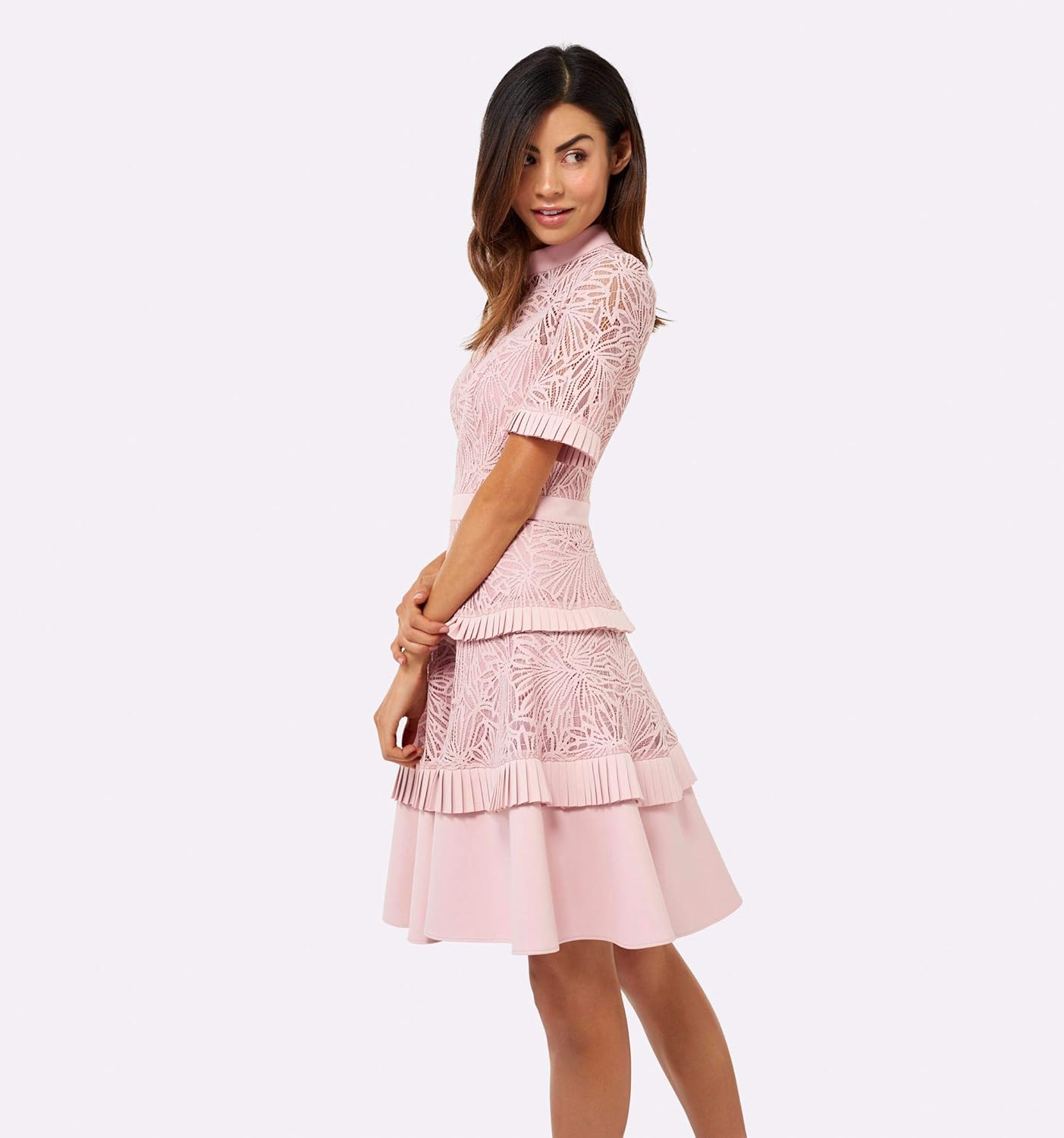 raine spliced panel prom dress