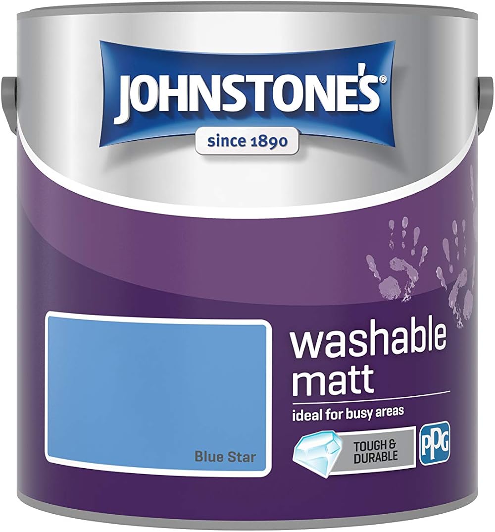 Johnstone's Blue Star Matt Emulsion Washable Paint 2.5L - Durable Stain