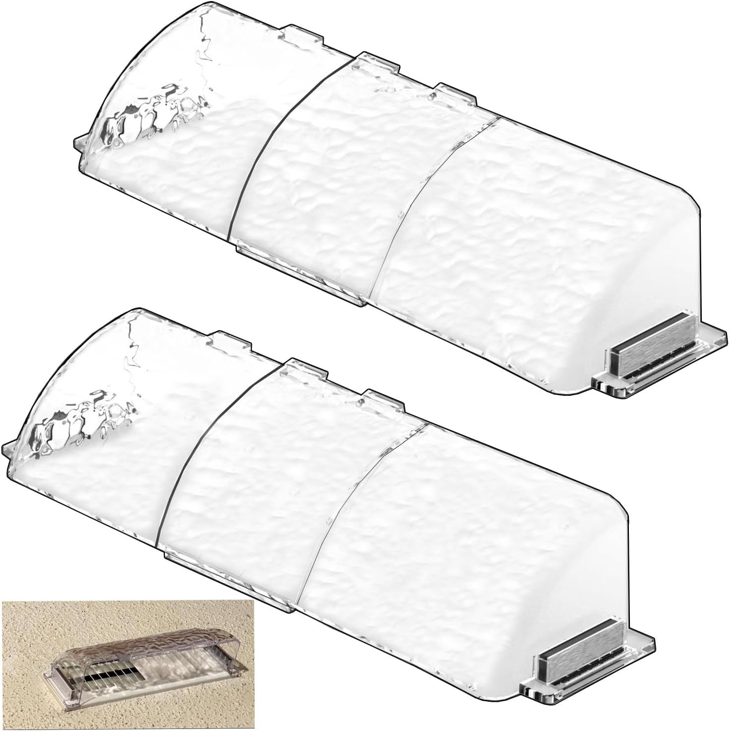 Registers, Grilles & Vents - 2 Pack Adjustable Air Vent Deflector, 9”-15” Transparent Deflector for Ceiling Registers, Floor, Sidewall (2)