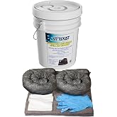 STARDUST D905U Universal Spill Kit OSHA Approved Portable Bucket | 15 Universal Sorbent Pads, (2) 3x4' Absorbent Socks, 4 Disposal Bags &amp; Nitrile Gloves, Spill Kit For Fast Response, Product