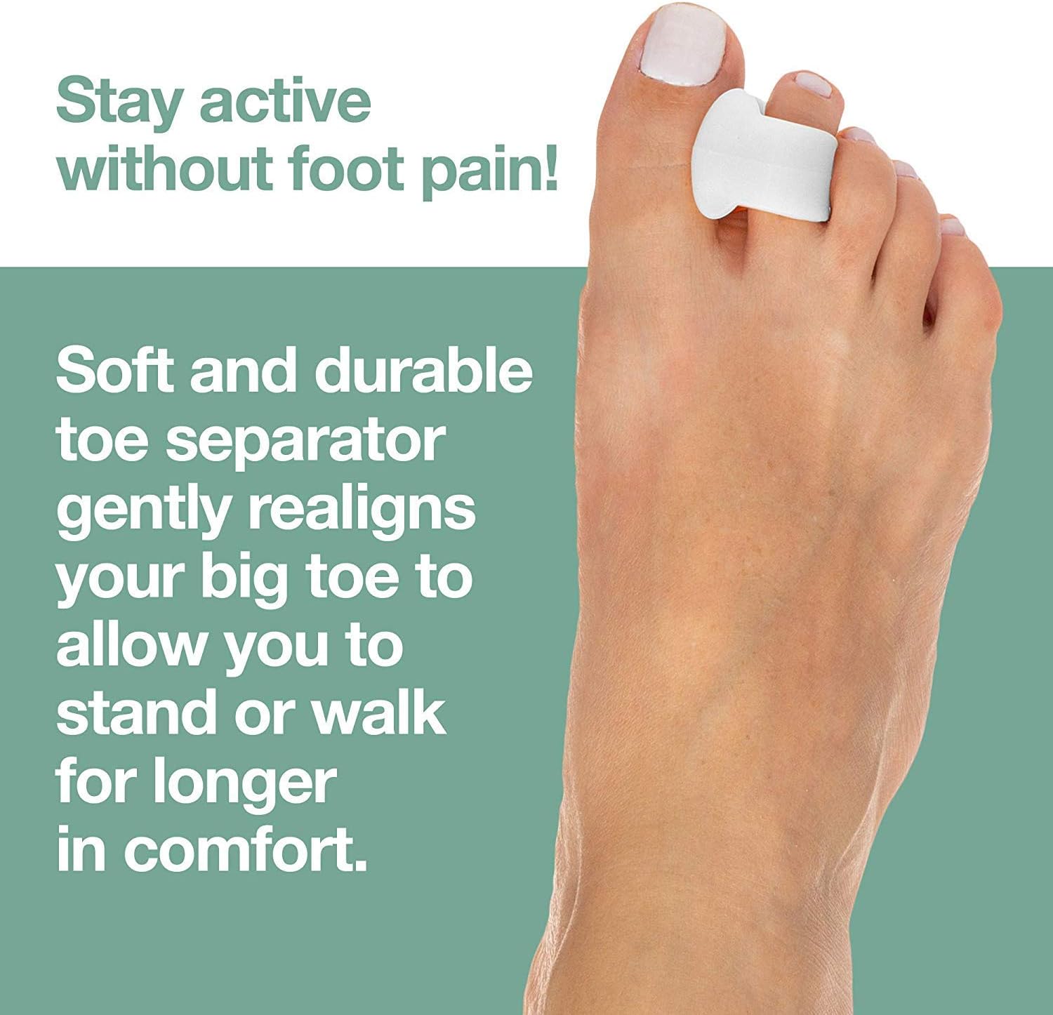 ZenToes Gel Toe Separators for Overlapping Toes, Bunions, Big Toe Alignment, Corrector and Spacer - 4 Pack (White): Health & Personal Care