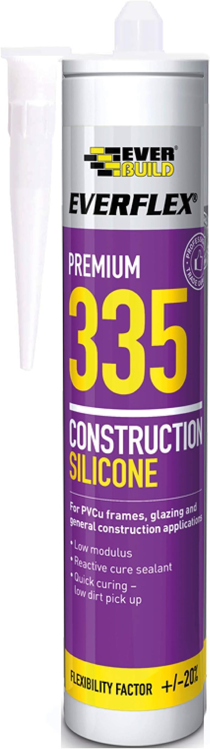 Sika Everbuild Everflex 335 Premium Silicone Sealant White 295ml Low Modulus