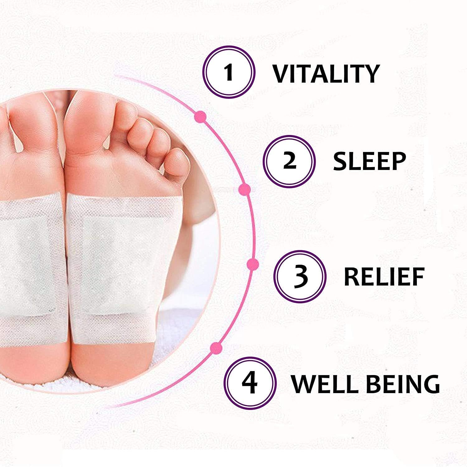 Foot Patches Natural Feet Patch 30 Pack Relaxing Pads for Feet Health Care Stress Relief Anti-Stress & Sleeping Cleansing Mask: Health & Personal Care