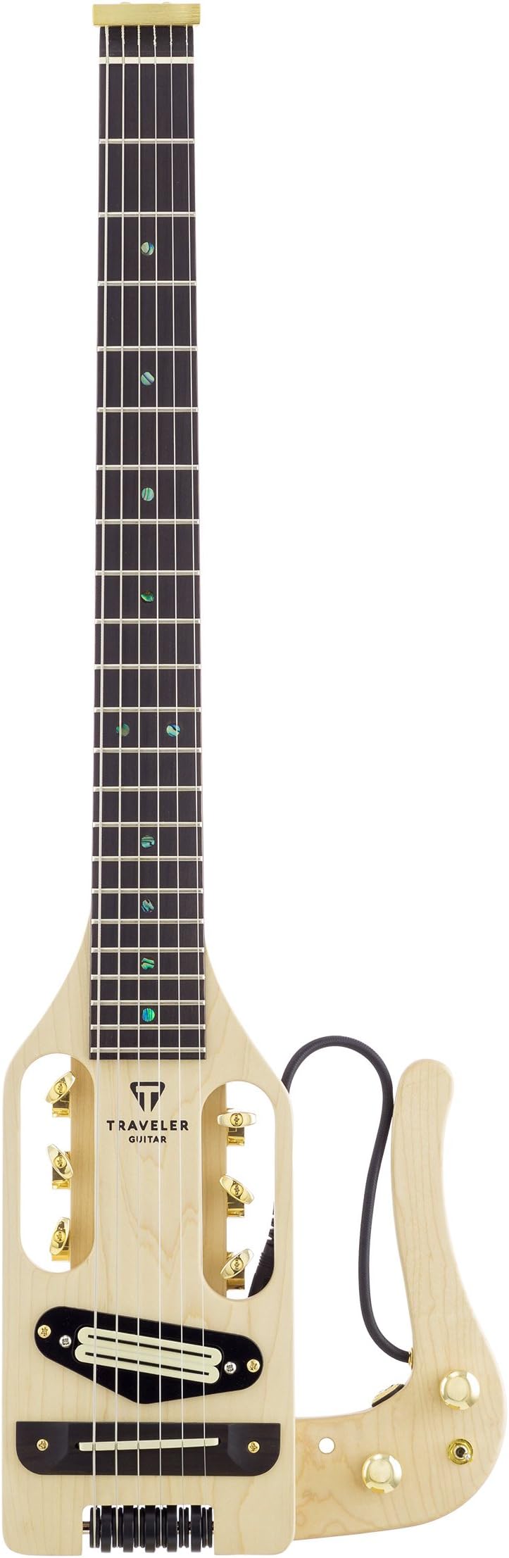 Traveler Guitar 6 String Solid-Body Electric Guitar, Right Handed, Natural Satin (PRO DLX MPL)