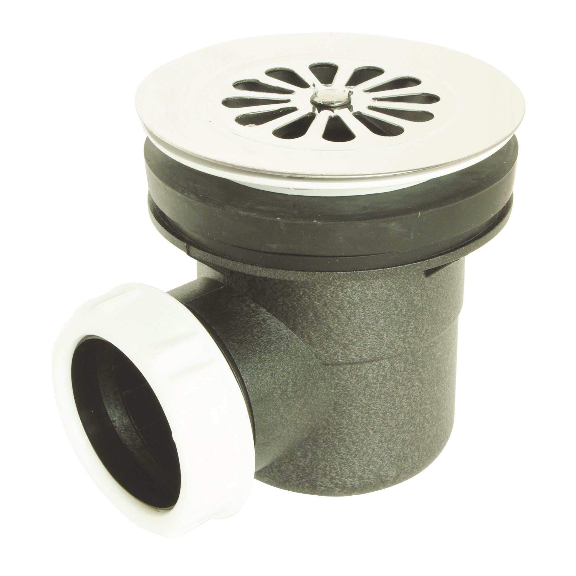 Somatherm BB201 Shower Plughole Diameter 60 Horizontal Outlet NF, Grey