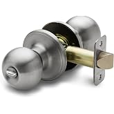 Copper Creek Privacy Interior Door Knob &ndash; ANSI Grade-3 Certified, Modern Heavy Duty Handle, Easy Install and Reversible for Bedroom, Bathroom &amp; Closets &ndash; Satin Stainless (1 Pack)