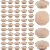 INCREWAY 120pcs 15x10mm Beech Wood Plugs, Beech Wood Hole Plugs, Flush Type Wooden Button Plugs, Wood Stair Cover, Furniture