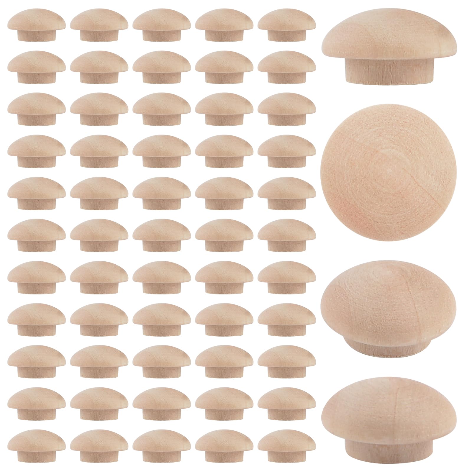 INCREWAY 120pcs 15x10mm Beech Wood Plugs, Beech Wood Hole Plugs, Flush Type Wooden Button Plugs, Wood Stair Cover, Furniture Cork