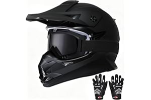 ROOZO Kids Dirt Bike Helmets Youth Motorcycle Helmet, Kids Motorcycle Full Face Helmet for Off-Road, ATV, UTV, Street Riding with Goggles Gloves, DOT Approved