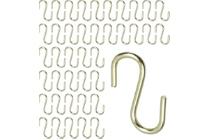 T Tulead S Shaped Hanging Hooks Light Duty Iron Hanger Hook 2x27mm Decorative Mini Hooks Pack of 40 for Hanging Jewelry,Purse,Key
