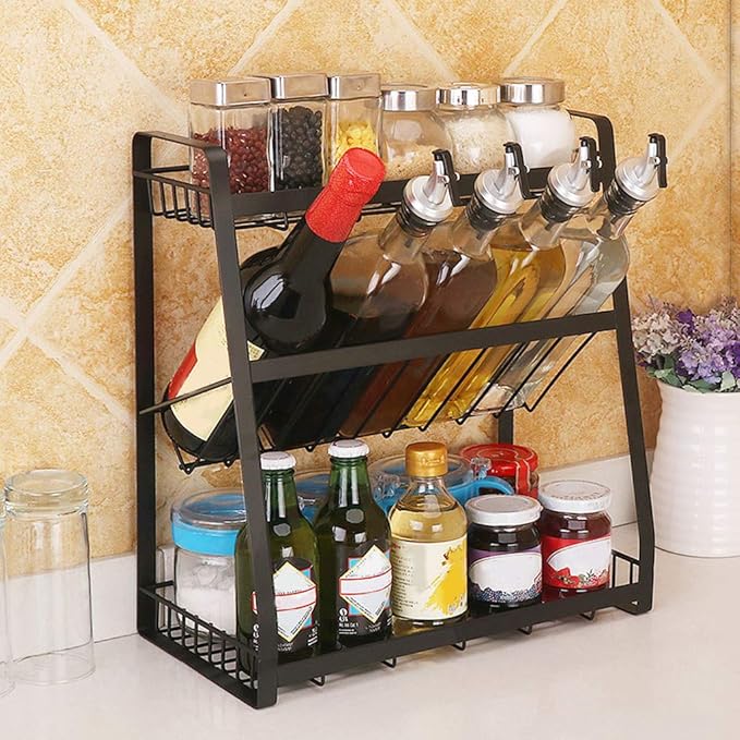 Leadmall Spice Rack Organizer 3 Tier Metal Spice