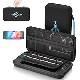 Case Compatible with Nintendo Switch 1&amp;2/Switch 1&amp;2 OLED,2025 Updated Carrying Case for Switch 2 with Tempered Glass Screen Protector,Protective Cover for NS1&amp;2,Durable Lightweight for All Versions