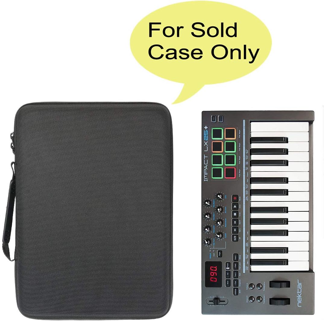 co2CREA Hard Travel Case for Nektar Impact LX25+ MIDI Keyboard Controller, Case only, Black - Image 3