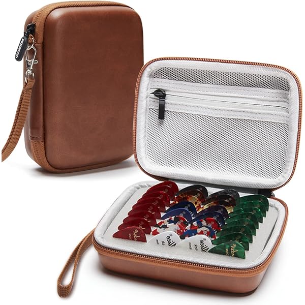 Porte Médiators Fender Étui De Rangement Pour Médiators TRADERPLUS - Cuir PU Pour Guitare Coffret Médiators