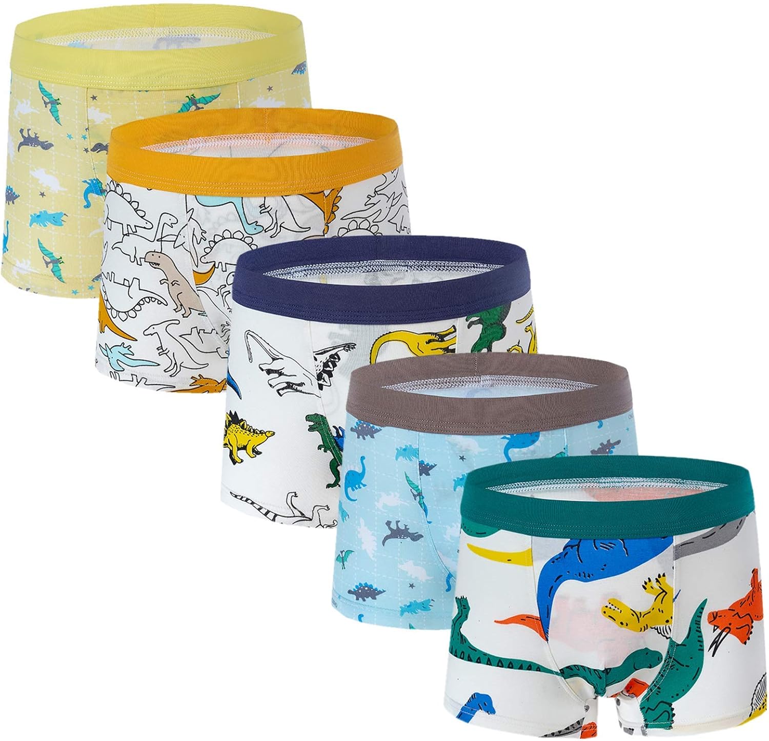 Boys Kids Soft Cotton Fashion Boxer Briefs Underwear 5 Pack: Clothing