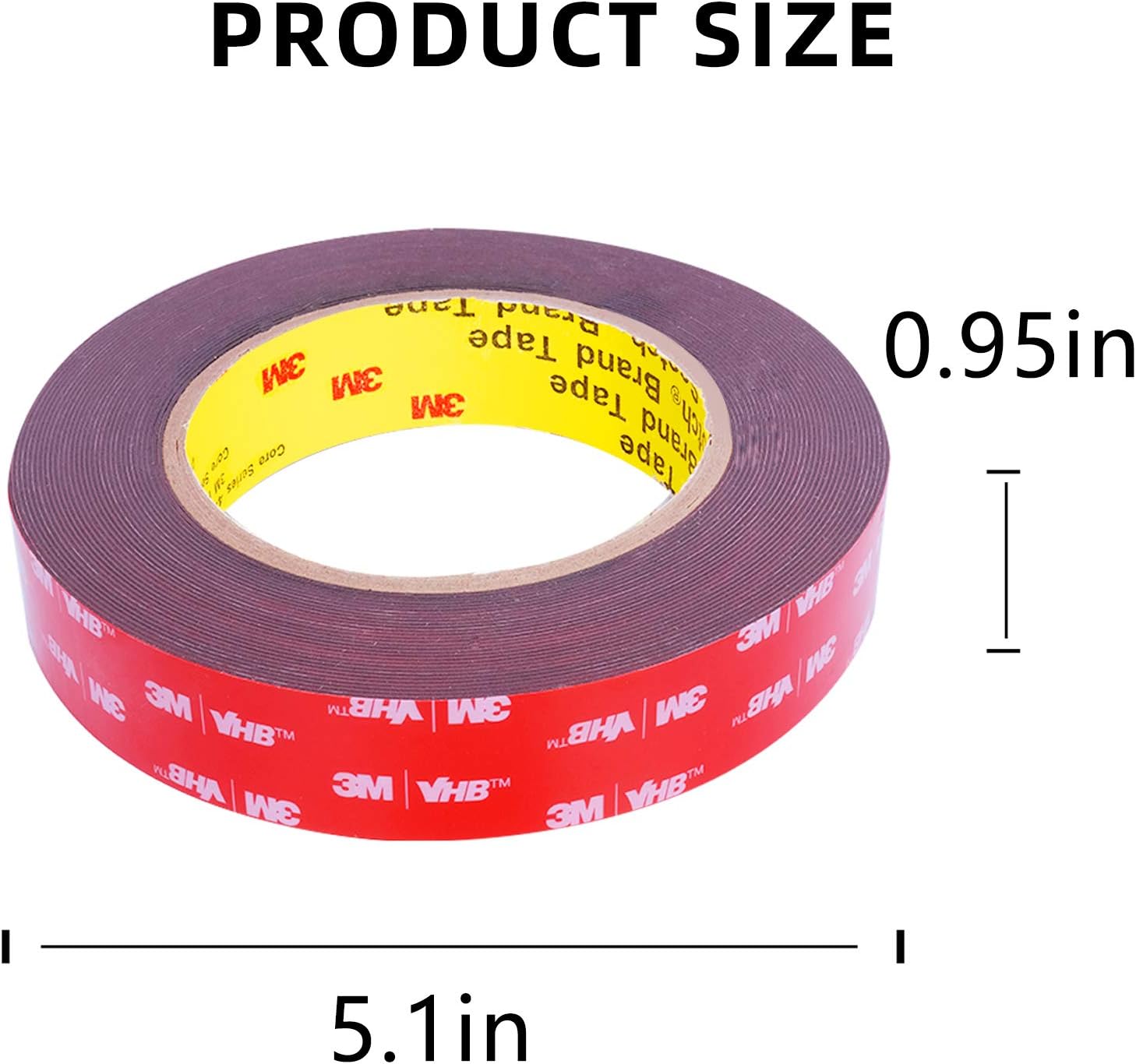 3M 5925 Double Sided Tape, Roseberry Heavy Duty 3M Mounting Waterproof VHB Foam Tape, 16FT Length, 0.94 Inch Width for Car Decor,Home Decor and Office Decor: Industrial & Scientific