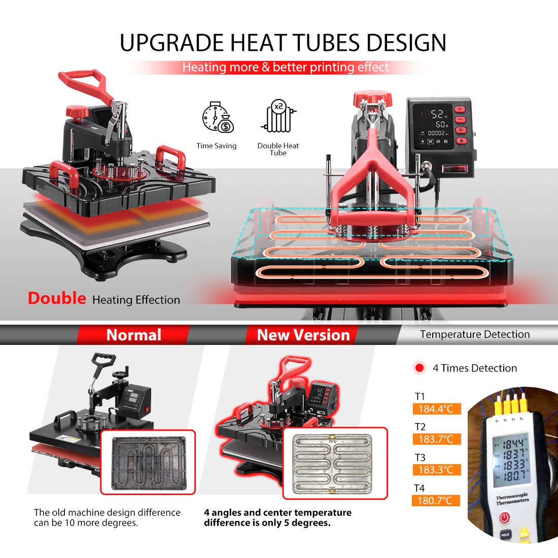 Combo 1 In 5 Upgraded Vivohome Multifunctional Inch 12 X 15 Plate Mug Cap Hat T Shirt For Machine Transfer Press Heat Printing Clamshell Away Swing Heat Press Machines New Style Www Klevering Com