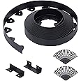 Landscape Edging, 33' 1.5" Tall Garden Edging, Lawn Edging with 40 Garden Spikes and 2 Connectors, Heavy Duty PP&PE Material Edging for Landscaping, Garden, Lawn, Black