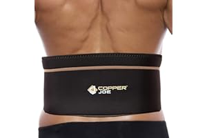 Copper Joe Back Brace for Lower Back Pain Relief, Back Support Belt Men and Women With Adjustable Black Velcro Lumbar Support Belt for Sciatica (Small/Medium)