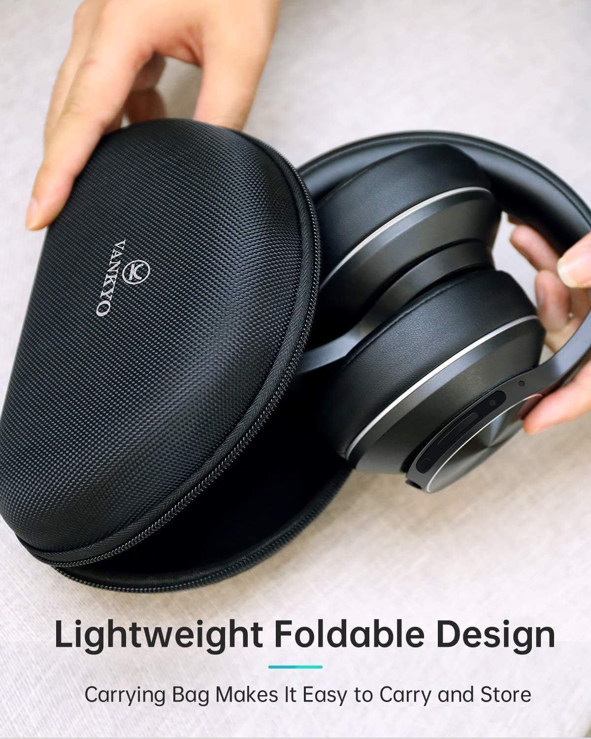 Hybrid Active Noise Cancelling Headphones, VANKYO C751 Over Ear Wireless Bluetooth Headphone with CVC 8.0 Mic, Deep Bass, Hi-Fi Sound, Comfortable Protein Earpads, 30H Playtime for TV, PC, Cellphone: Home Audio & Theater