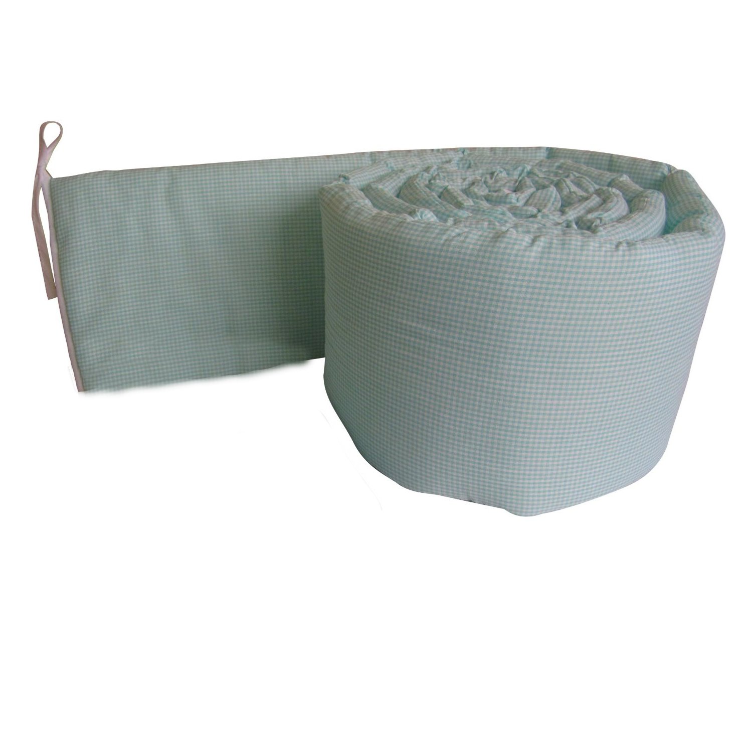 light blue crib bumper