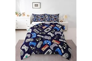 Erosebridal Teens Gamer Comforter Set Twin Size, Modern Game Down Comforter for Kids Boys Children, Video Game Bedding Set,Pl