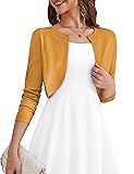 OmicGot Women's Long Sleeve Cropped Cardigan Solid